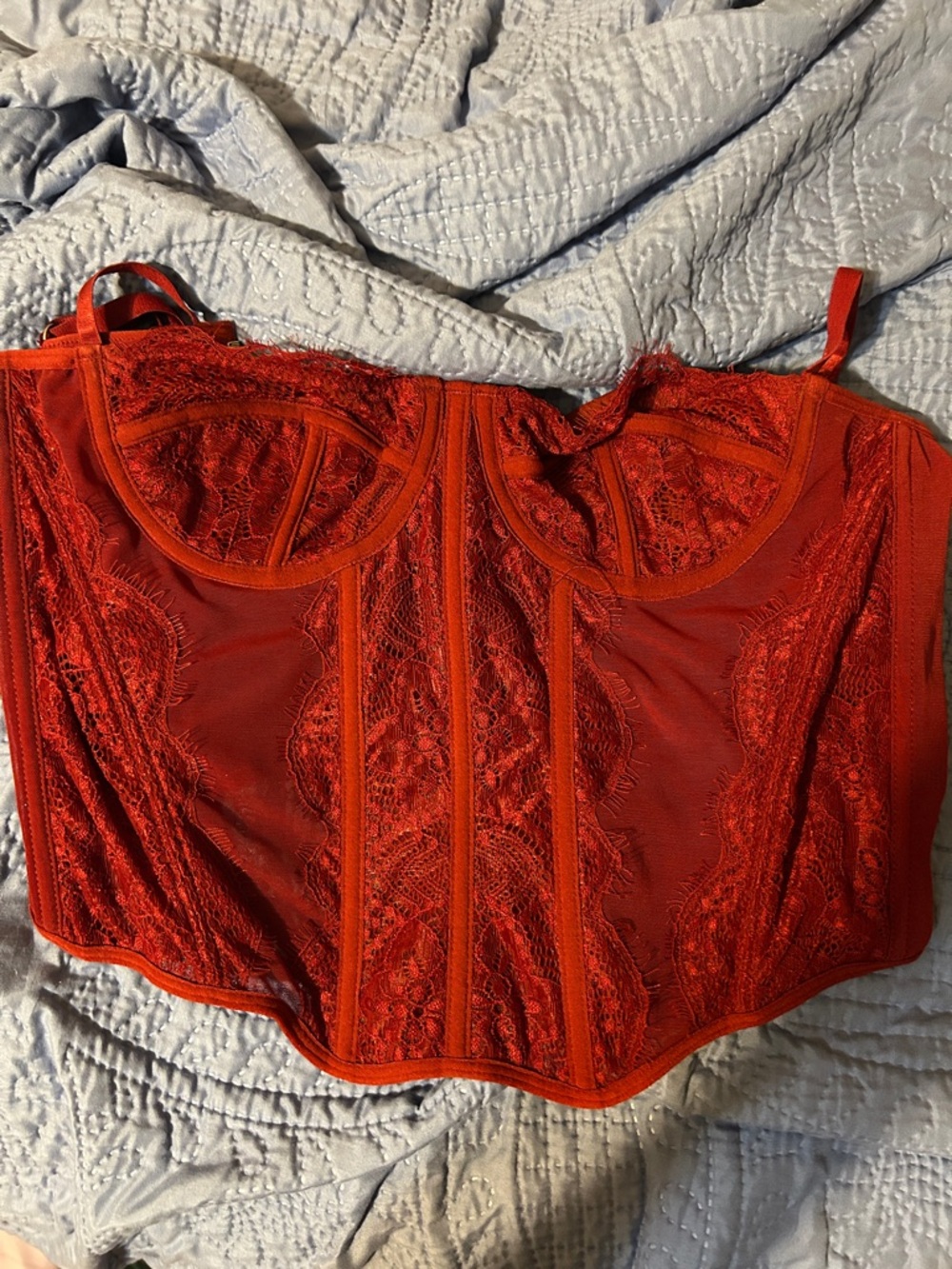 Red Lace Bustier Top